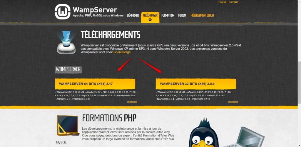 Quelle version de Wampserver dois-je choisir 32 ou 64 bits ?