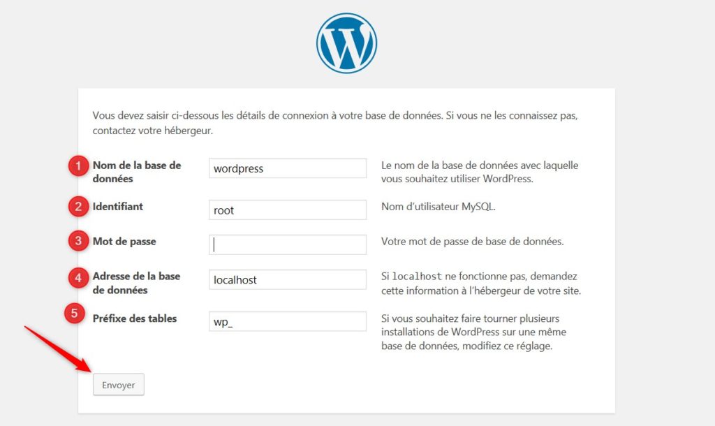 créer une base de données sur wordpress 