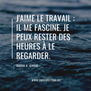 J'aime le travail - il me fascine. Je peux rester des heures à le regarder.