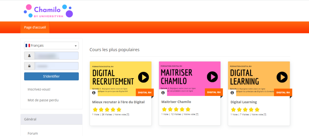 S'identifier sur une plateforme Chamilo