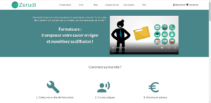 Zerudi à mi chemin entre une plateforme en ligne et un CMS 